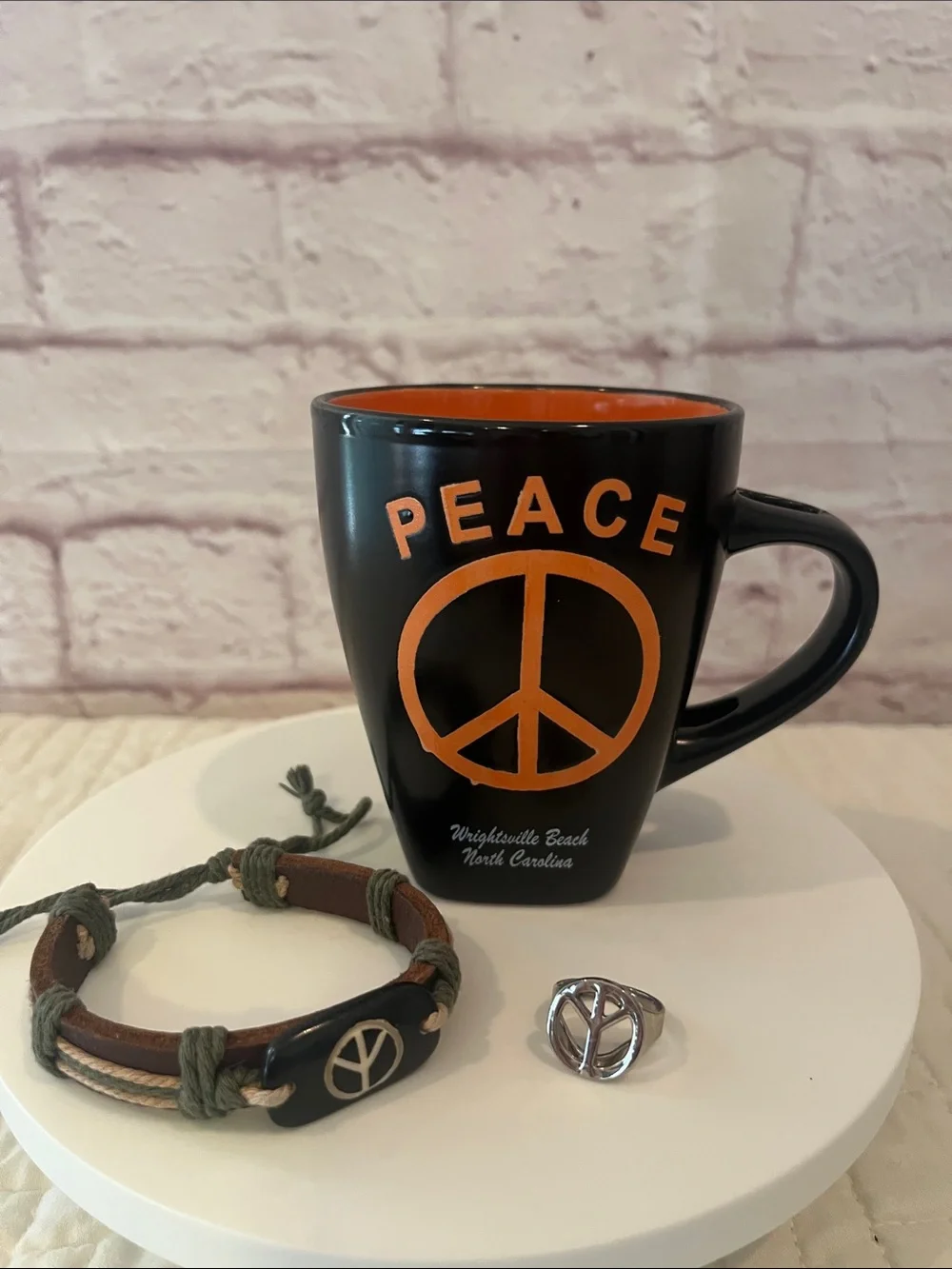 PEACE BUNDLE Set of three Adjustable ring and bracelet NEW mug